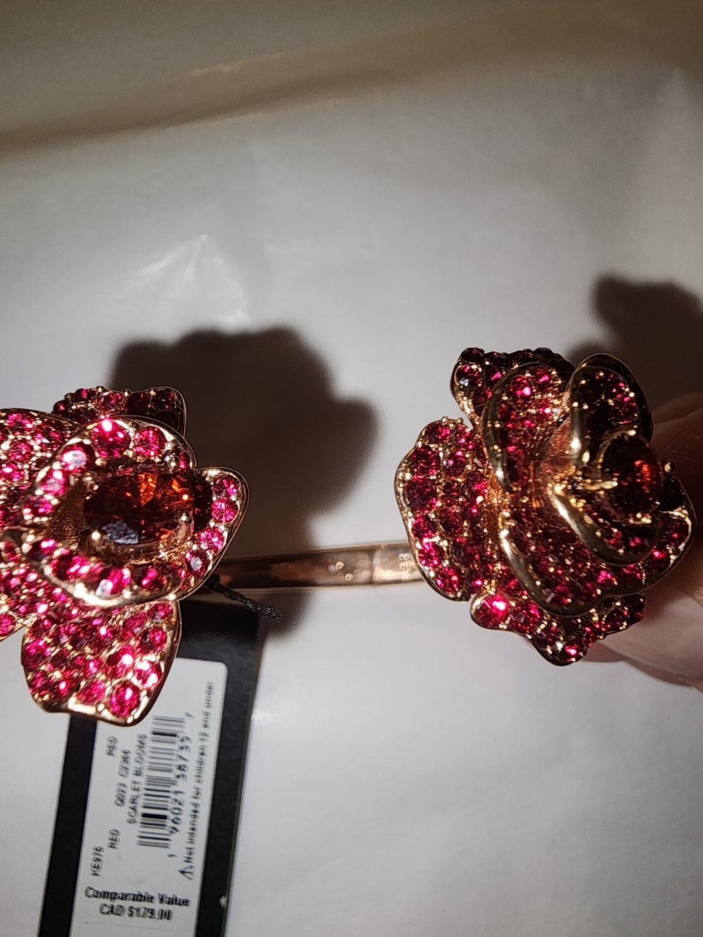 kate spade Pink Crystal Rose Cuff Bracelet - Pink & Gold
